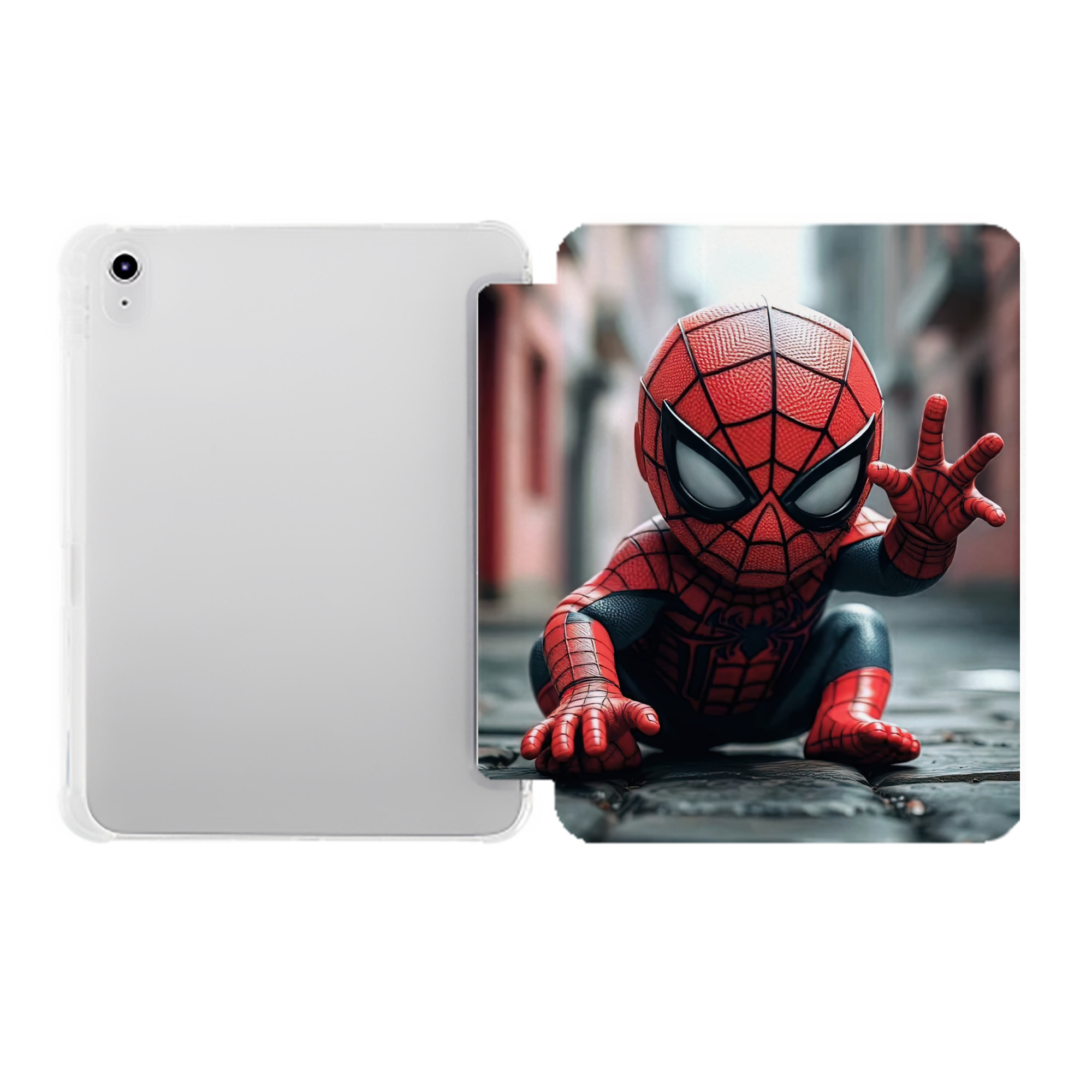 （画像用） Spider Man スパイダーマン IPad ケース ペン収納付き 三つ折りスタンド PUレザー×シリコン 対応機種9.5/10.5/10.9インチ